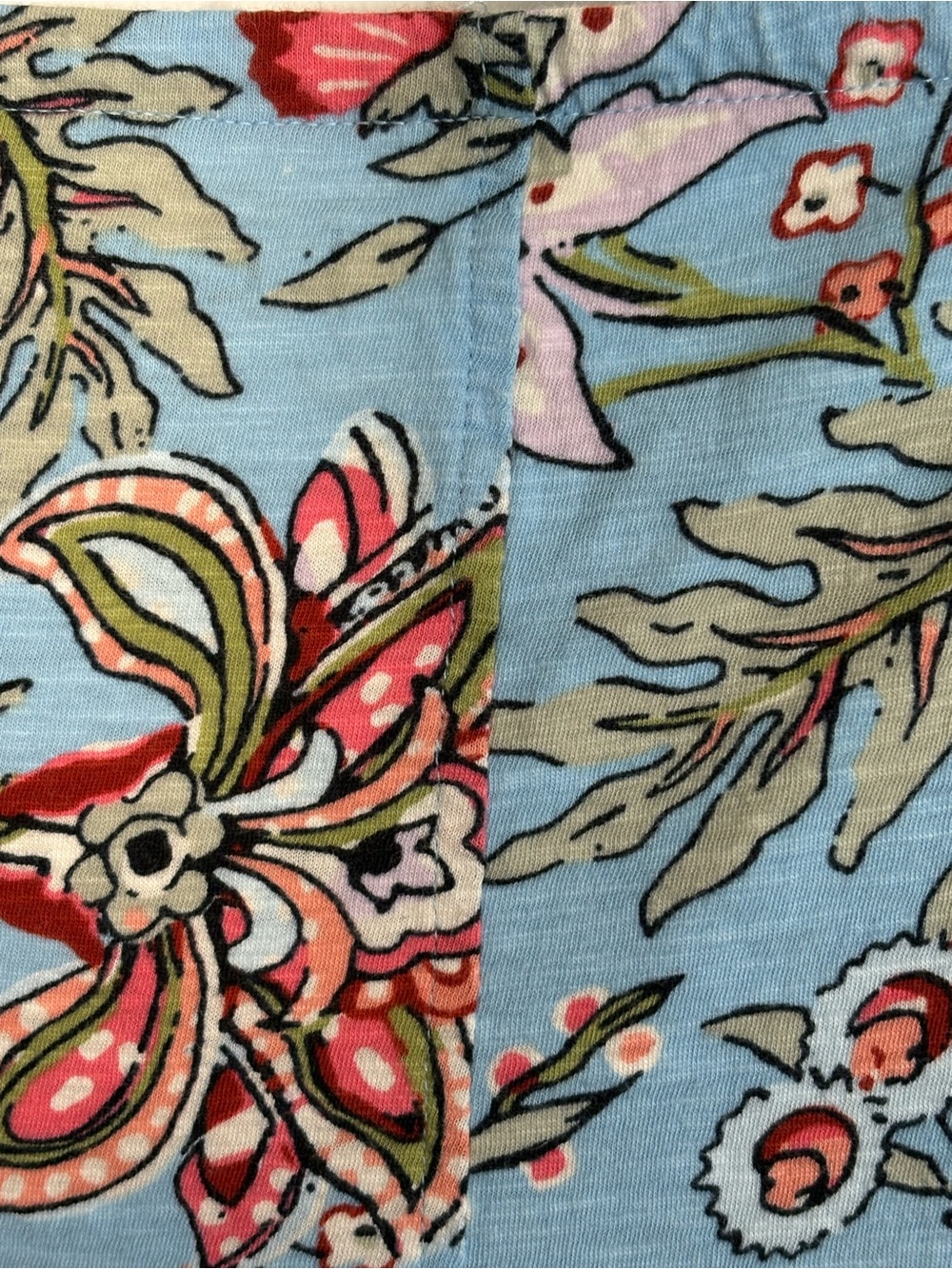 LOFT Floral Sleeveless Tank Top - Blue with Pink & Red Floral Print Size XL - Picture 6 of 7